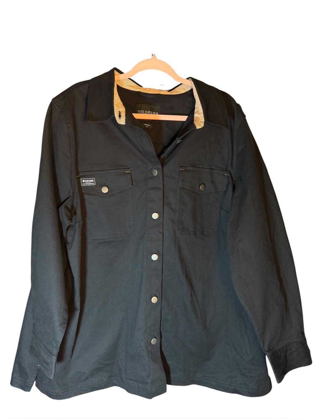 Wildfang The Essential Shacket Black Cotton Stretch Utility Jacket Size 1 X